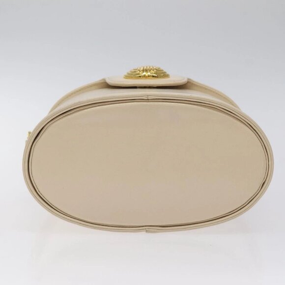 GIVENCHY Hand Bag Leather Beige Gold Auth - Picture 10 of 16